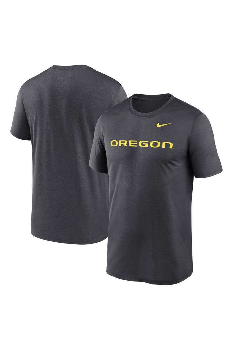 Men's Nike Anthracite Oregon Ducks Primetime Legend Wordmark T-Shirt, Main, color, Anthracite