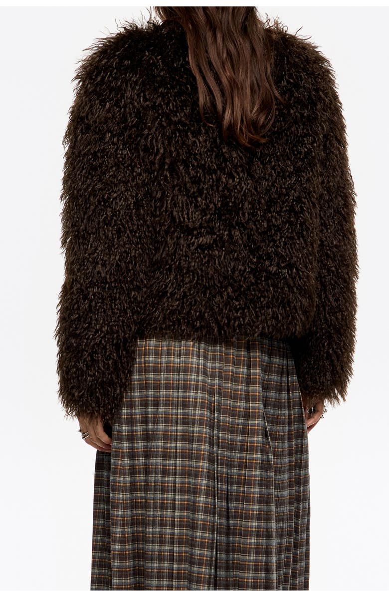 Bimba y Lola Short Fur Pullover Coat, Alternate, color, Dark Brown