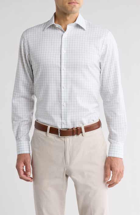 Nordstrom Premium Non-Iron Traditional Fit Windowpane Check Dress Shirt