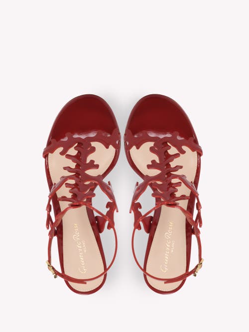 Gianvito Rossi Red Cut-out Ankle-strap Heels In Burgundy