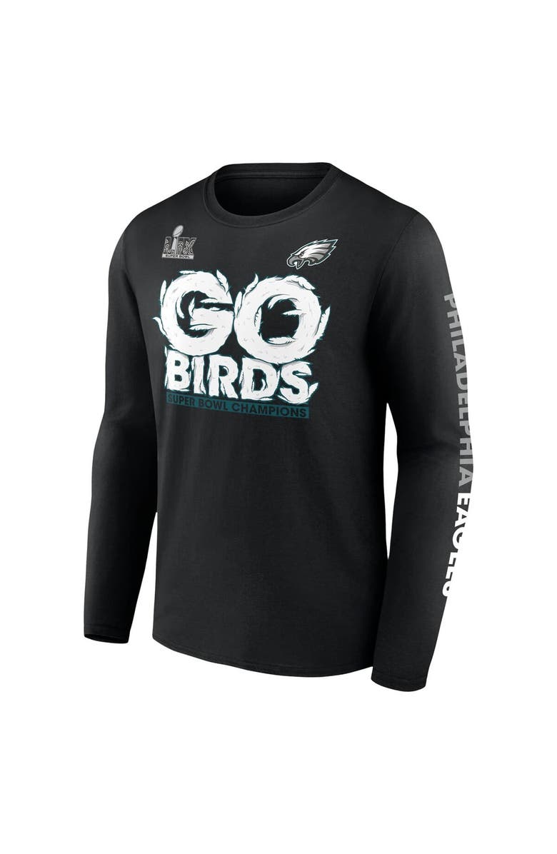FANATICS Men's Fanatics Black Philadelphia Eagles Super Bowl LIX Champions Big & Tall Go Birds Long Sleeve T-Shirt, Alternate, color, 
