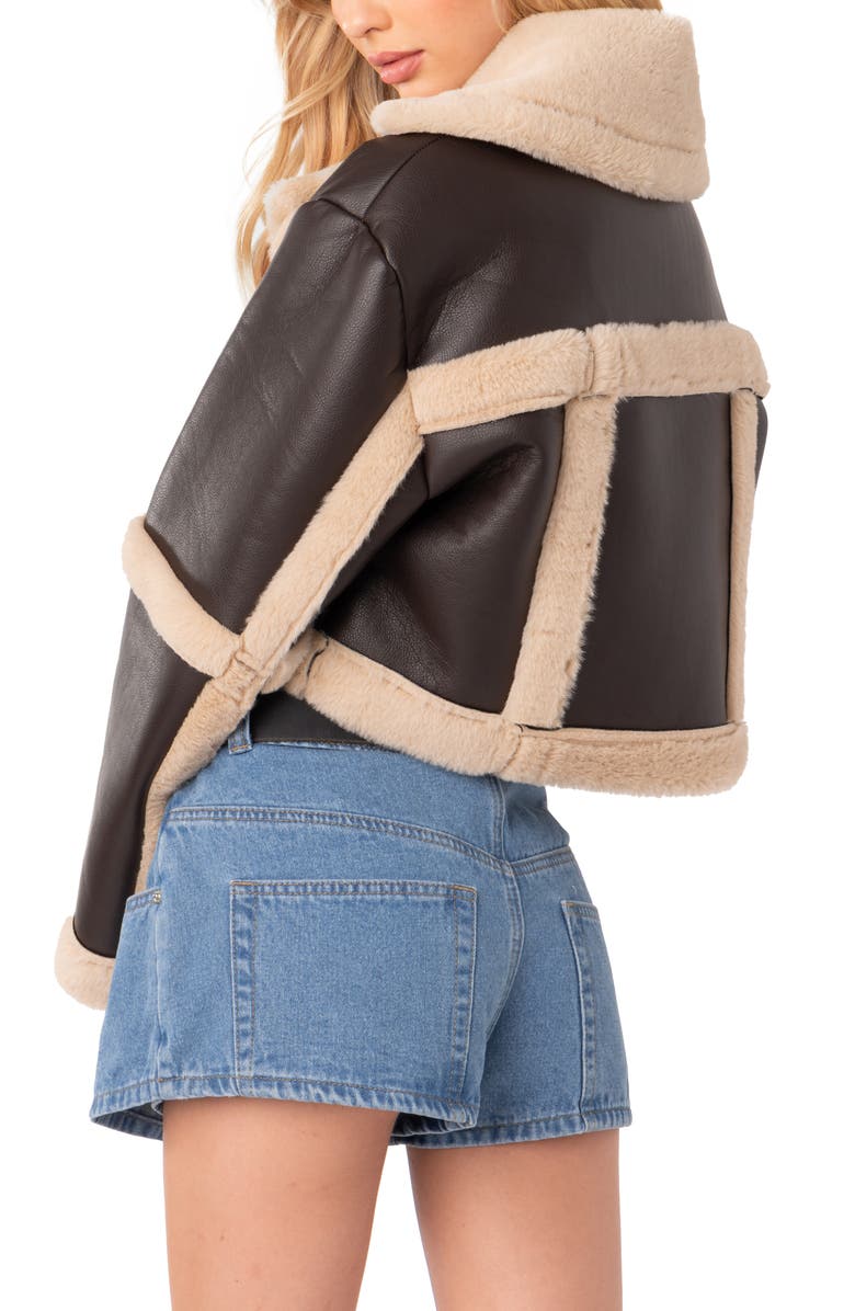 EDIKTED Ricky Faux Shearling Jacket, Alternate, color, 