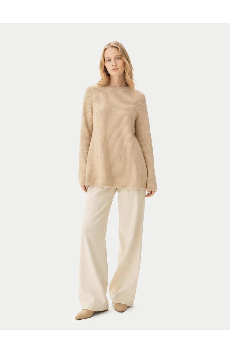 GOBI Mongolian Cashmere Cashmere Sweater with Side Zippers, Alternate, color, Warm Grey