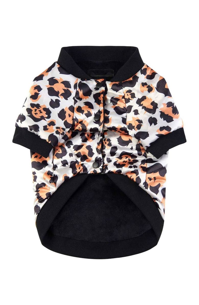 Fresh Pawz Leopard Print Satin Jacket | Dog Clothing - Large, Main, color, 