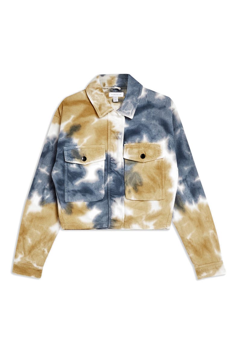Leon Tie Dye Shirt Jacket, Alternate, color, BLUE MULTI