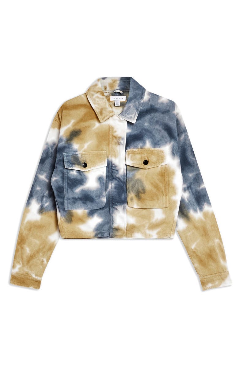 Topshop Leon Tie Dye Shirt Jacket, Alternate, color, 