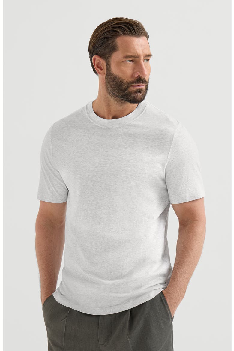 Cotton jersey crew neck T-shirt, Main, color, Pearl