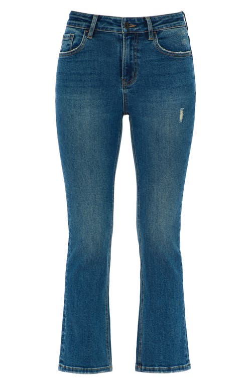 Bayeas High Waist Crop Flare Jeans In Blue