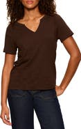 Sanctuary Notch V-Neck Cotton Blend T-Shirt