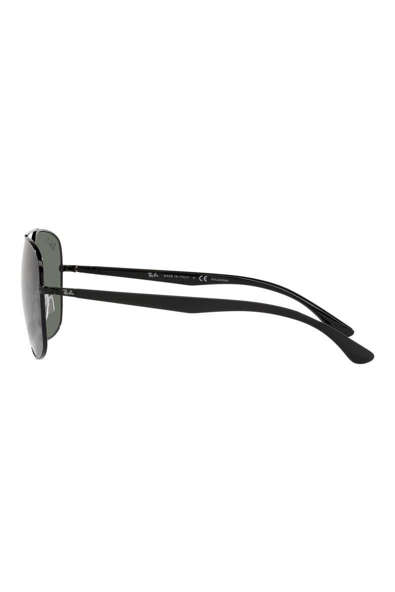 56mm Polarized Square Sunglasses, Alternate, color, BLACK/ POLARIZED GREEN