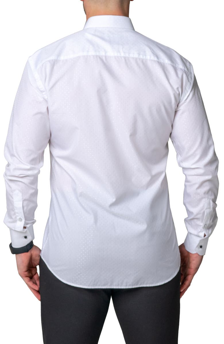 Maceoo Ceremony Dou Paneled Regular Fit Cotton Button-Up Shirt, Alternate, color, 