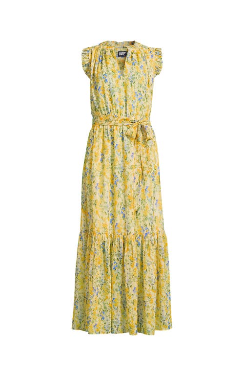 Lands' End Chiffon Maxi Dress With Ruffle Detail