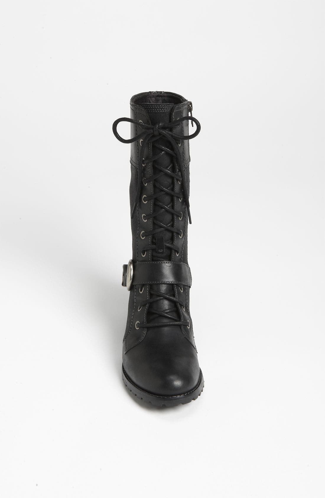 EARTHKEEPER BETHEL BUCKLE MID LACE BOOT, Alternate, color, BLACK