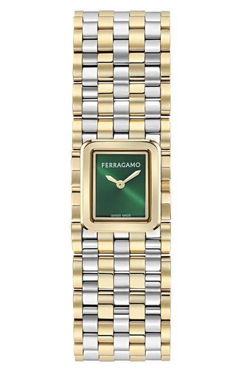 Mancette Two-Tone Bracelet Watch, 18.5mm x 21.5mm