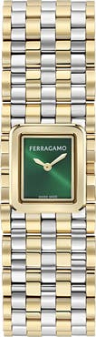 FERRAGAMO Mancette Two-Tone Bracelet Watch, 18.5mm x 21.5mm