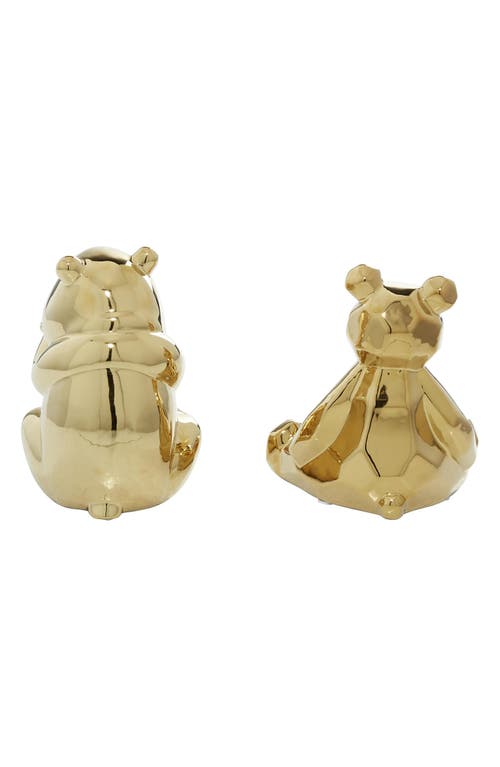 Uma Glam Set Of 2 Porcelain Animal Sculptures In Gold