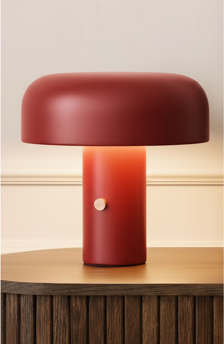 Brightech Anita Cream 12" Modern and Elegant LED Table Lamp with Brass Rotary Knob, Alternate, color, Cream