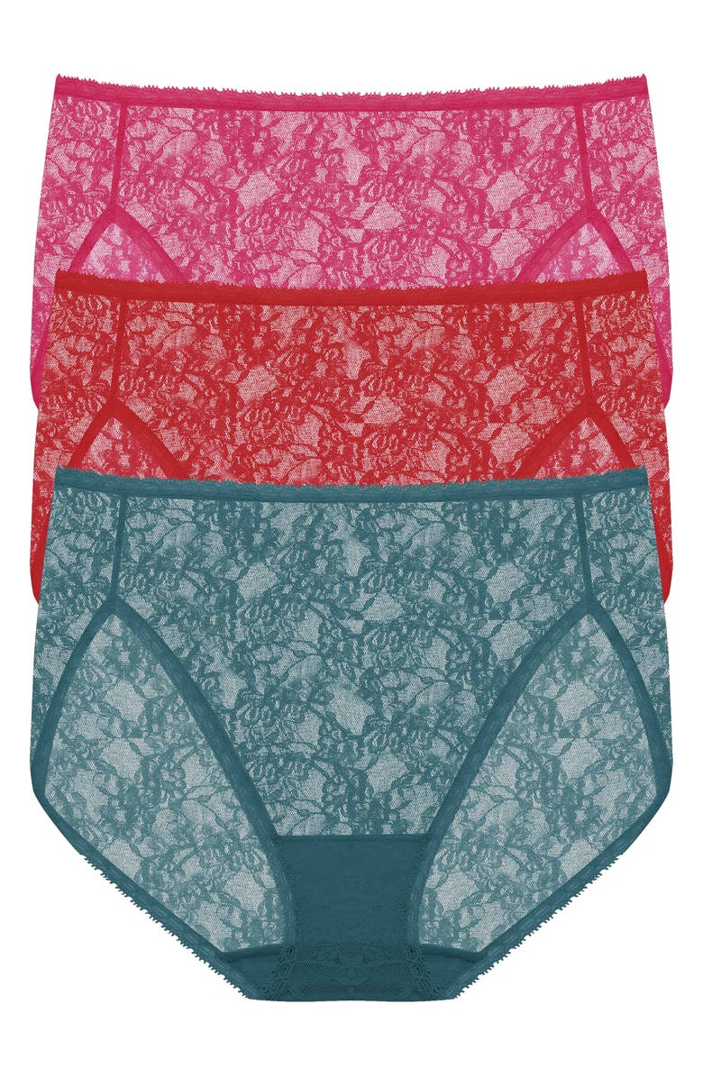 Natori Bliss Allure Lace 3-Pack French Cut Briefs, Main, color,