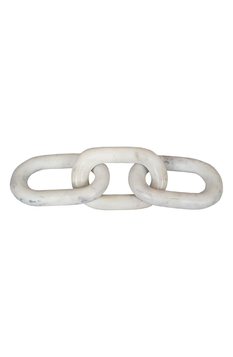R16 HOME Marble Chain Sculpture, Main, color, White