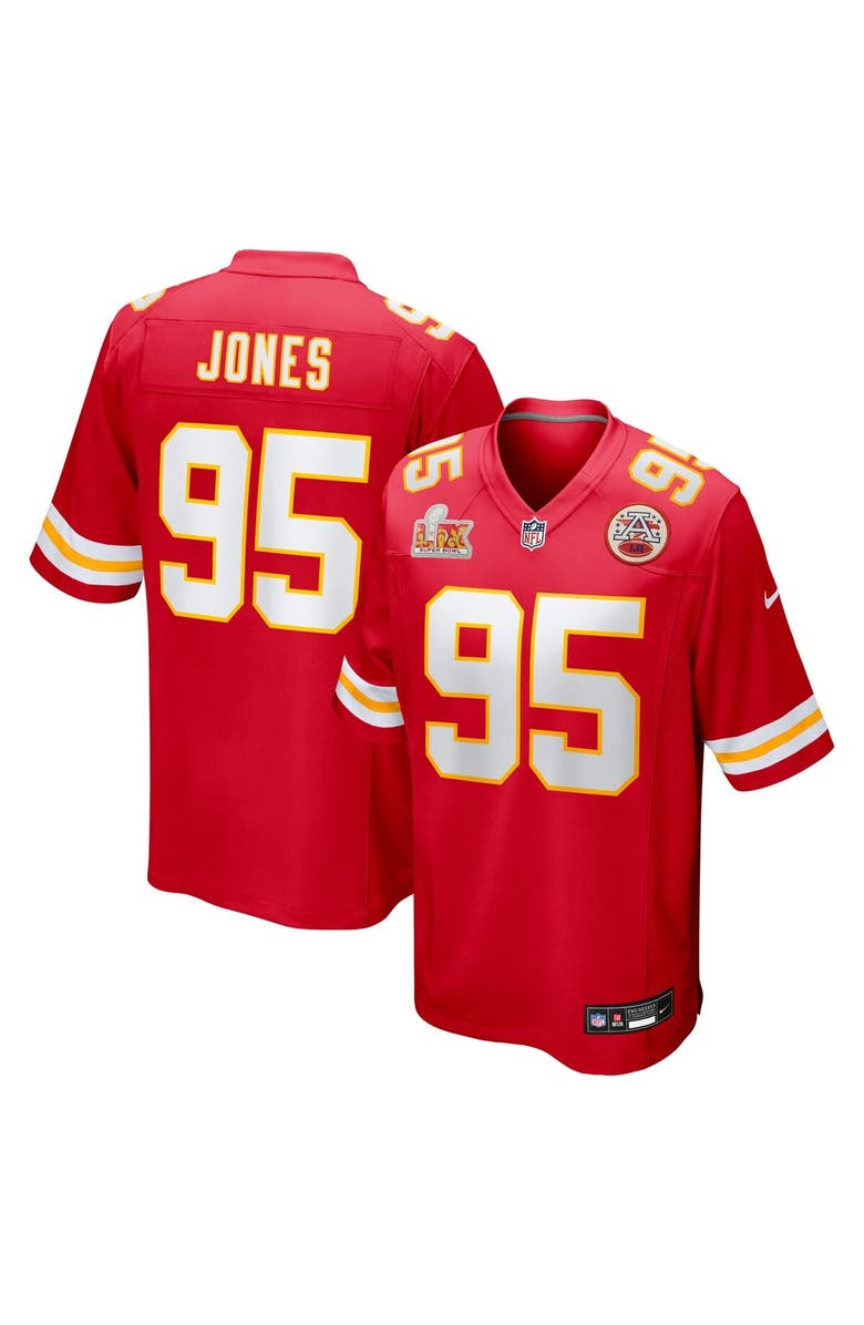 Nike Men's Nike Chris Jones Red Kansas City Chiefs Super Bowl LIX Game Jersey, Main, color,
