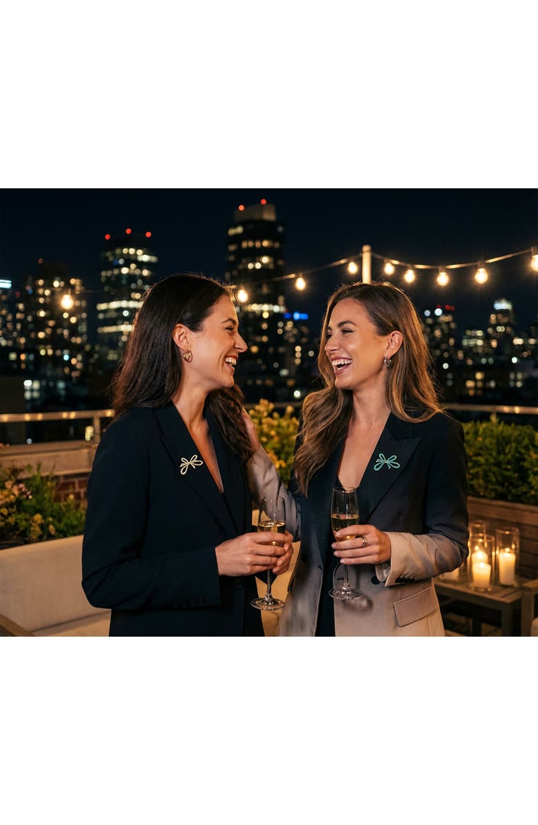 BLING JEWELRY Set of 2 Wedding Bow Pins, Alternate, color, Metallic Blue