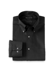 Paul Fredrick Slim Fit Non-iron Cotton Pinpoint Solid Button Down Collar Dress Shirt