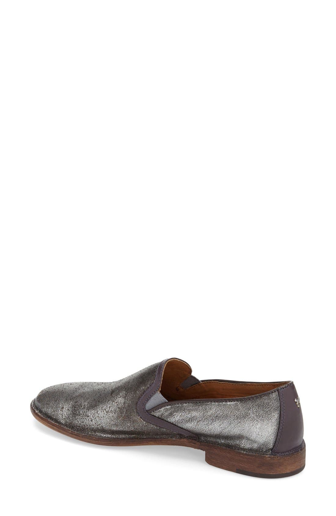 'Ali' Flat, Alternate, color, SILVER CALFSKIN