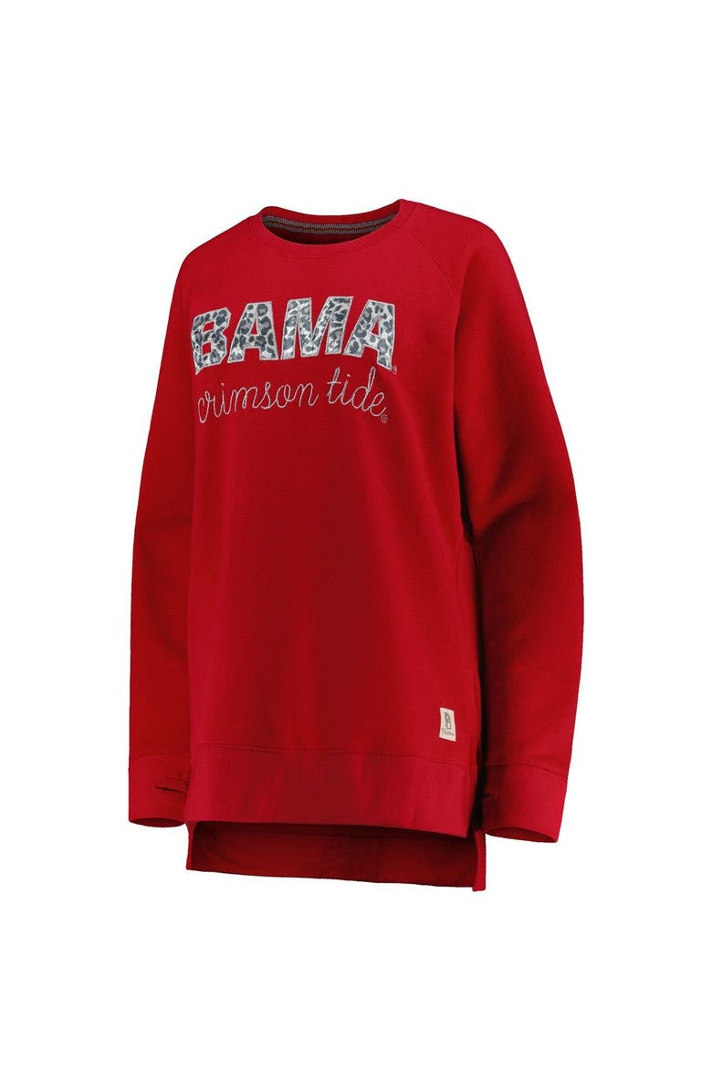 PRESSBOX Women's Pressbox Crimson Alabama Crimson Tide Steamboat Animal Print Raglan Pullover Sweatshirt, Alternate, color,