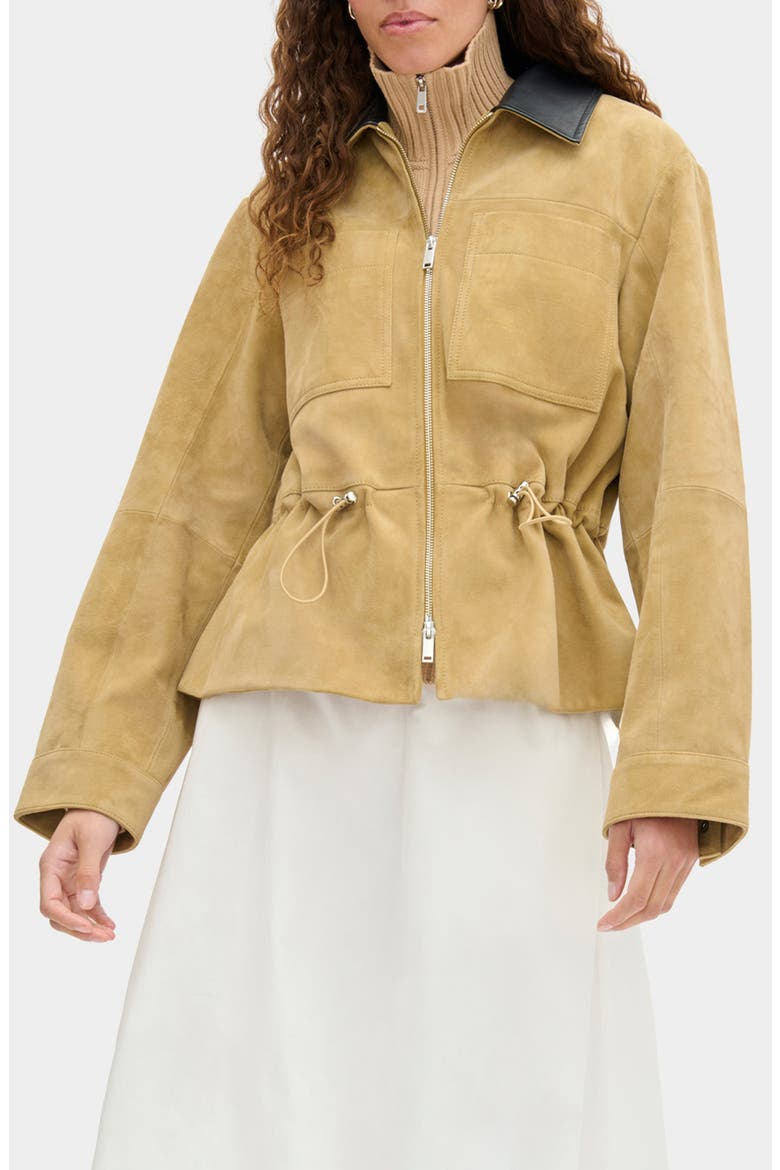 Mavis Suede Jacket, Main, color, CAMEL