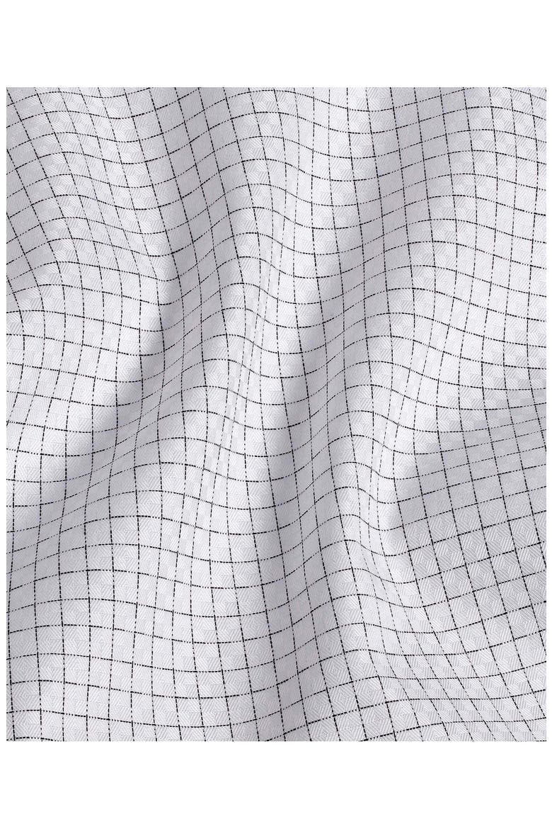 Trim Fit Grid Dobby Dress Shirt, Alternate, color, WHITE/ BLACK