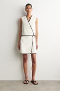 COS Contrast-trimmed Mini Wrap Skirt