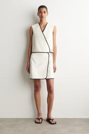 COS Contrast-trimmed Mini Wrap Skirt