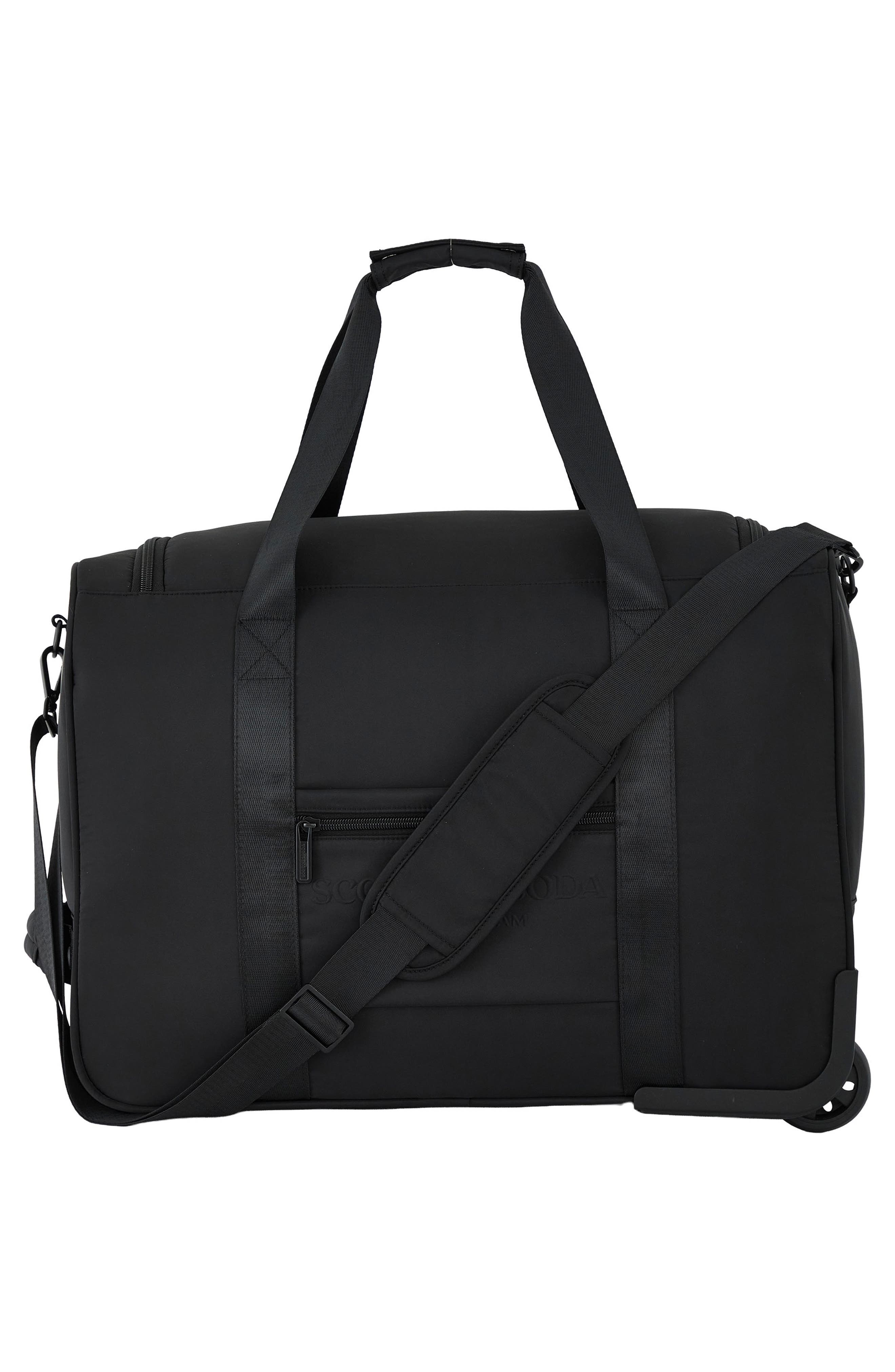 Scotch & Soda Eindhoven Rolling Weekender Bag, Alternate, color, Black