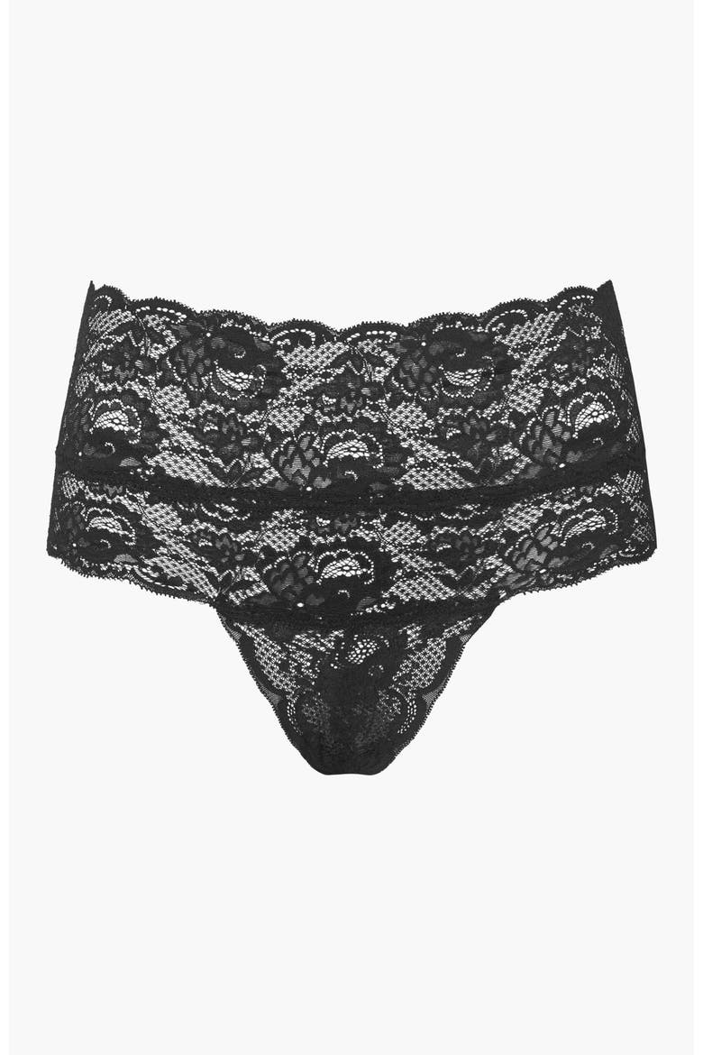 Nsn High Waisted Thong, Alternate, color, Black
