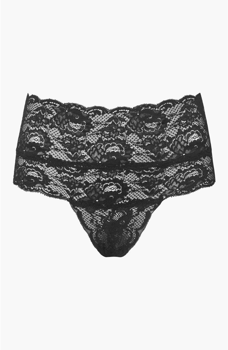 Cosabella Nsn High Waisted Thong, Alternate, color, Black