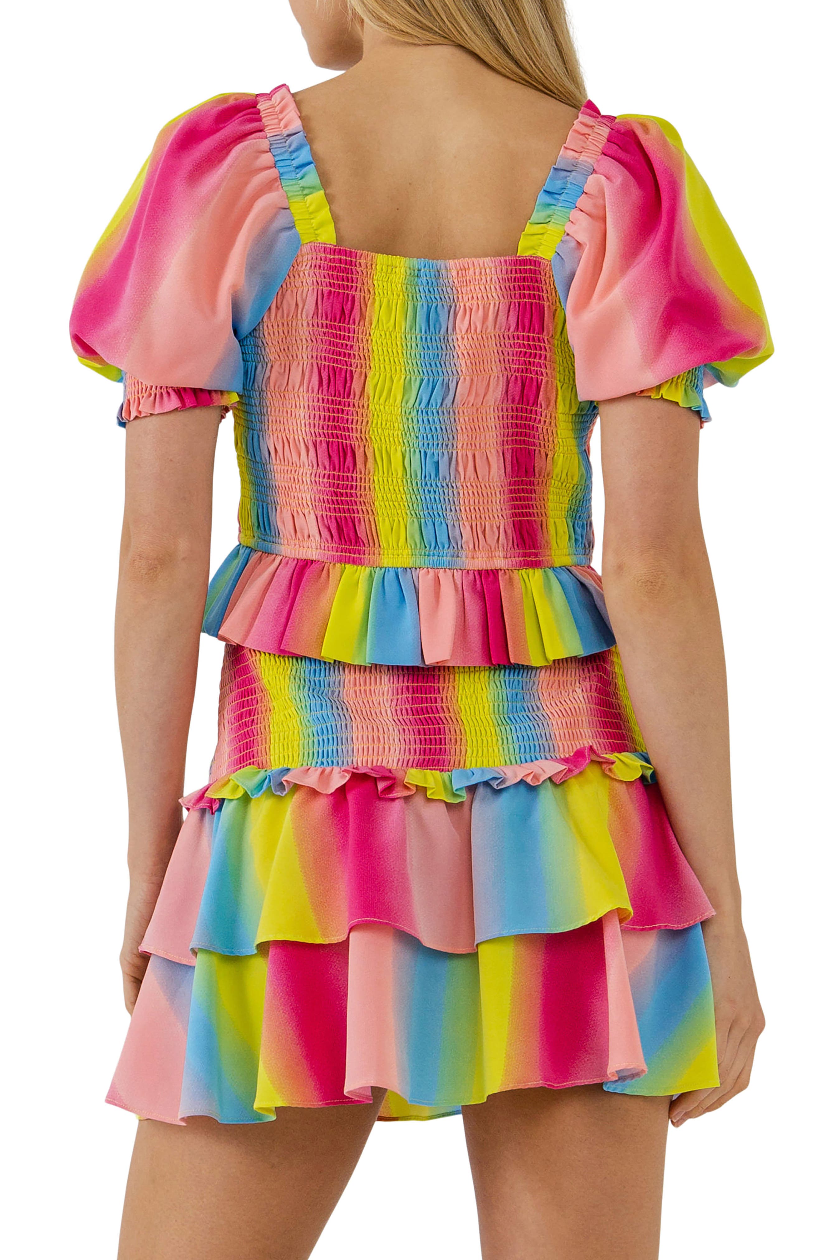 Ombre Stripe Smocked Top - image 2