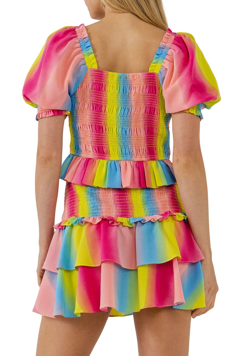 Ombré Stripe Smocked Top, Alternate, color, MULTI