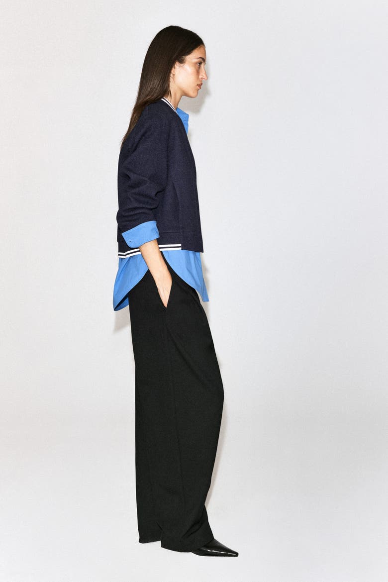 Boiled Wool-Blend Bomber Jacket, Alternate, color, NAVY