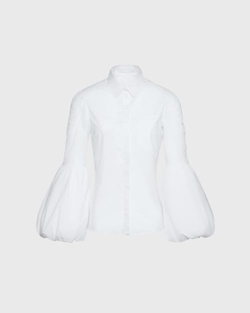 Anne Fontaine Laora Balloon Sleeve Shirt In White