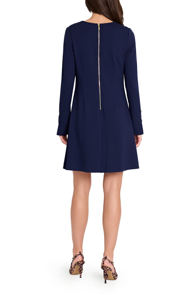 Bow Detail Long Sleeve Minidress, Alternate, color, NAVY
