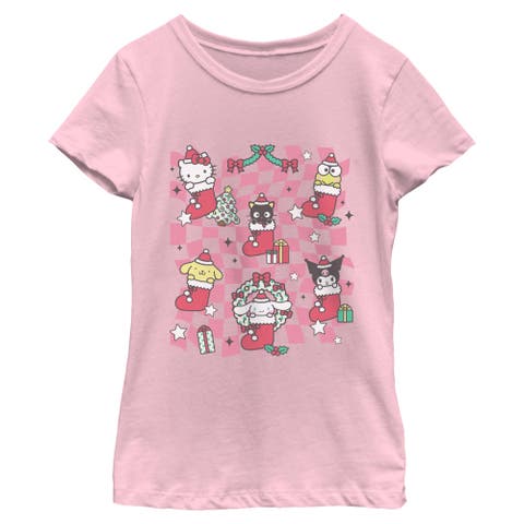 Girl's Hello Kitty Christmas Stockings and Friends  Graphic T-Shirt
