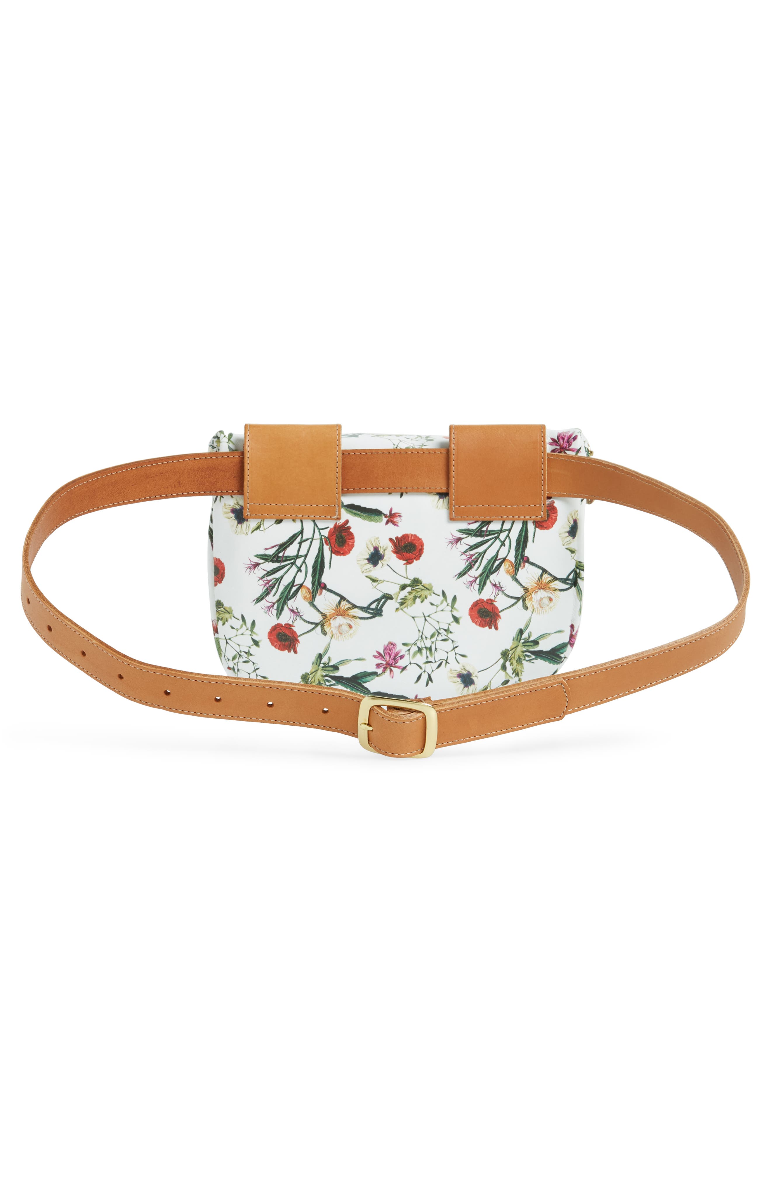 Clare V. Floral Leather Supreme Fanny Pack, Alternate, color, 