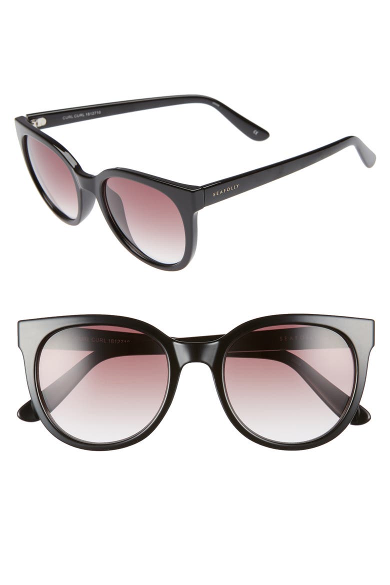 Curl Curl 53mm Sunglasses, Main, color, BLACK/ WARM SMOKE