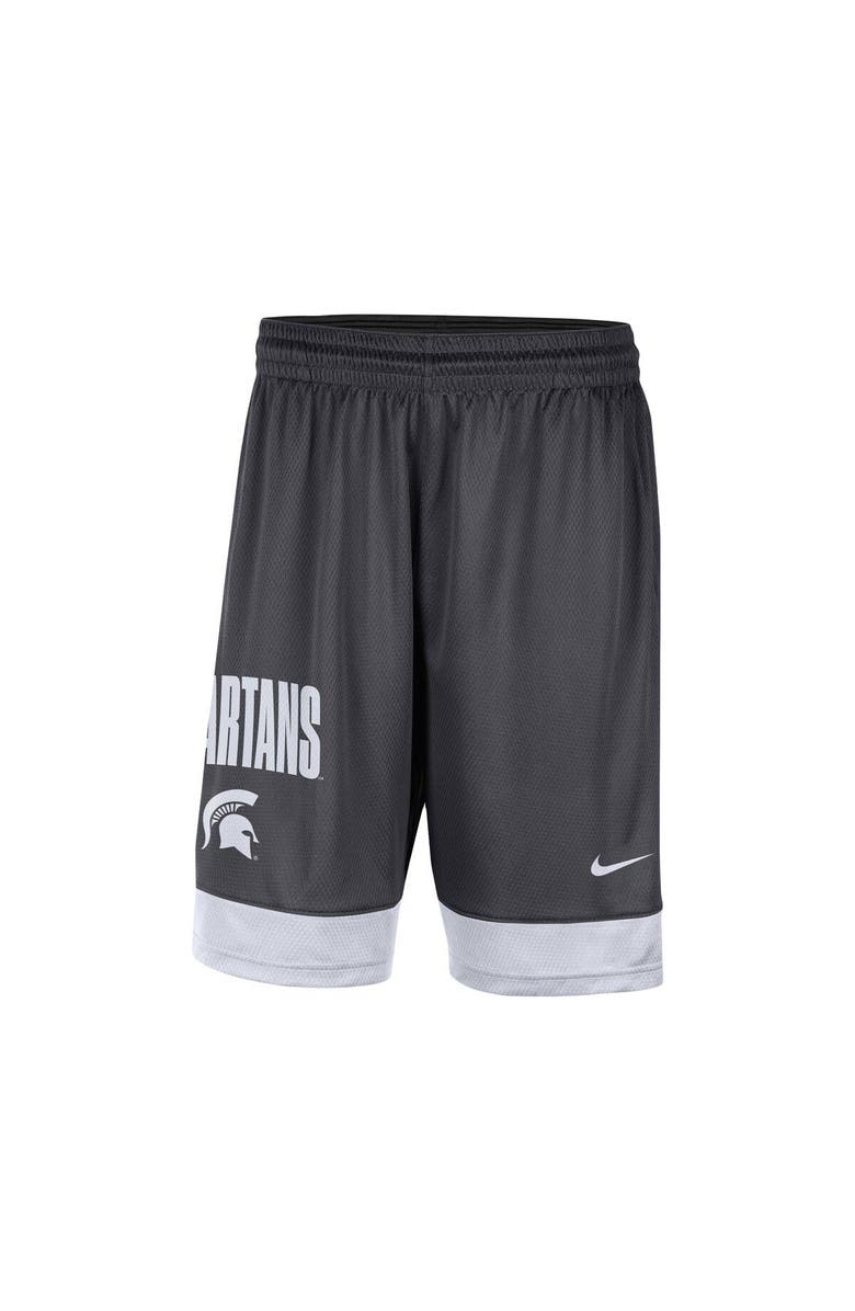 Nike Men's Nike Charcoal/White Michigan State Spartans Fast Break Shorts, Alternate, color,