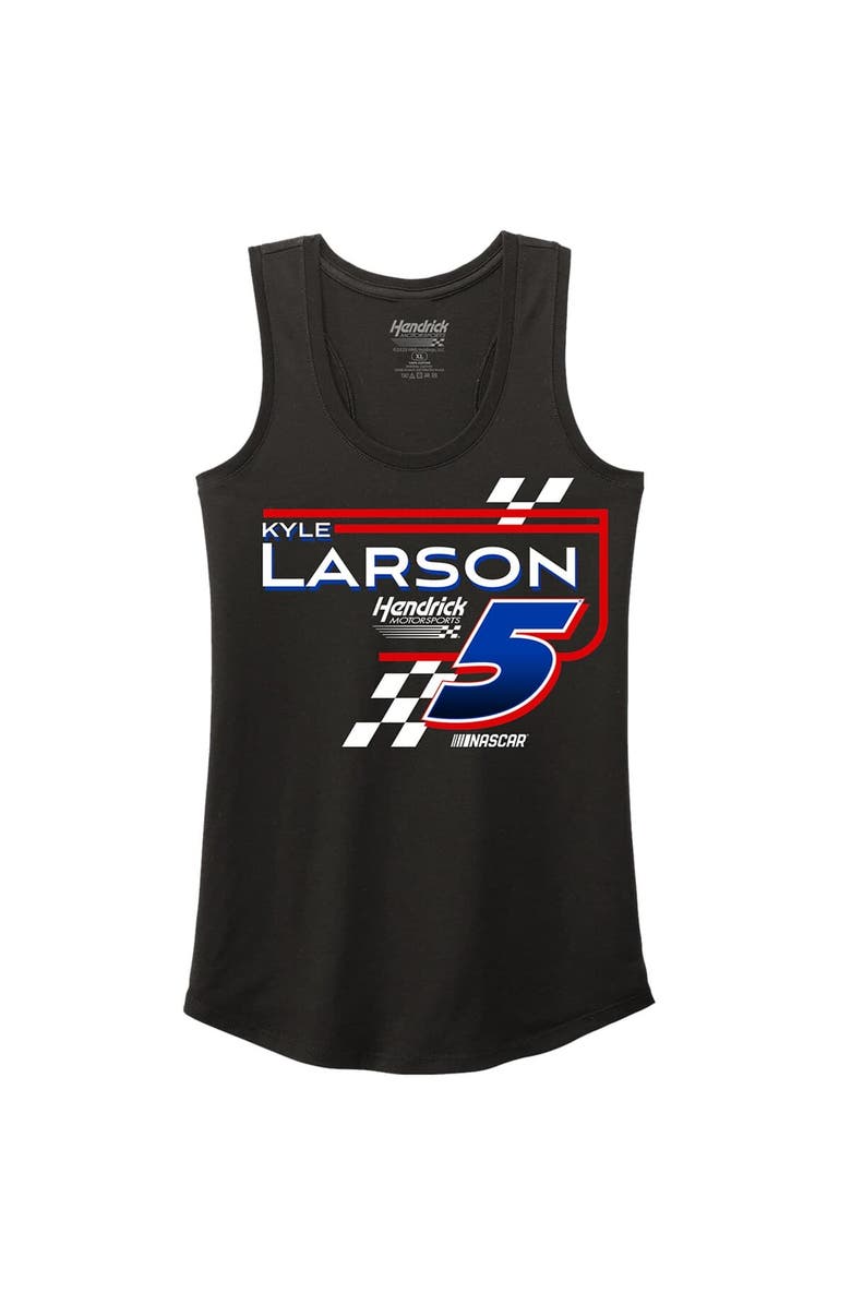 HENDRICK MOTORSPORTS TEAM COLLECTION Women's Hendrick Motorsports Team Collection Black Kyle Larson Name & Number Tri-Blend Racer Back Tank Top, Alternate, color, Black
