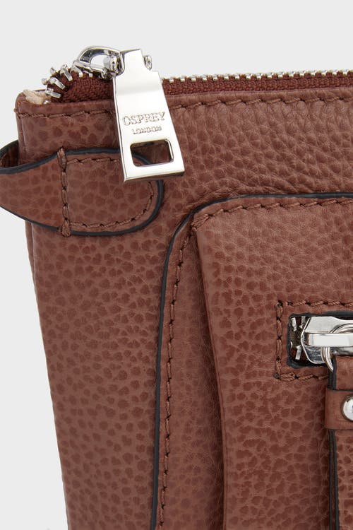 Osprey London The Ruby Leather Crossbody Bag In Brown