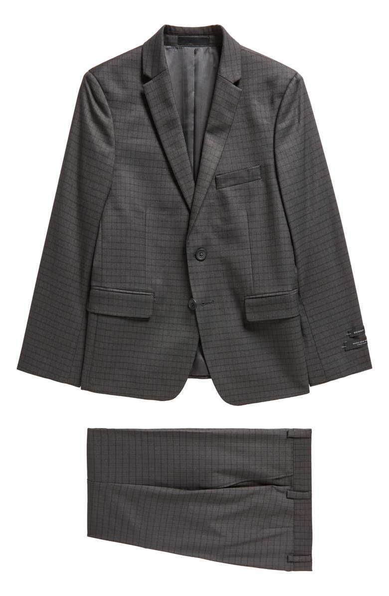 Andrew Marc Kids' Microcheck Skinny Suit, Main, color, 