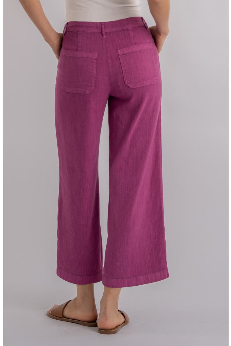 Topaz High Waist Crop Wide Leg Linen Blend Pants, Alternate, color, MAGENTA