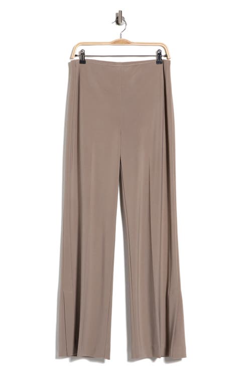 Bonded Silky Knit Wide Leg Pants