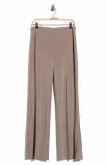 Bonded Silky Knit Wide Leg Pants